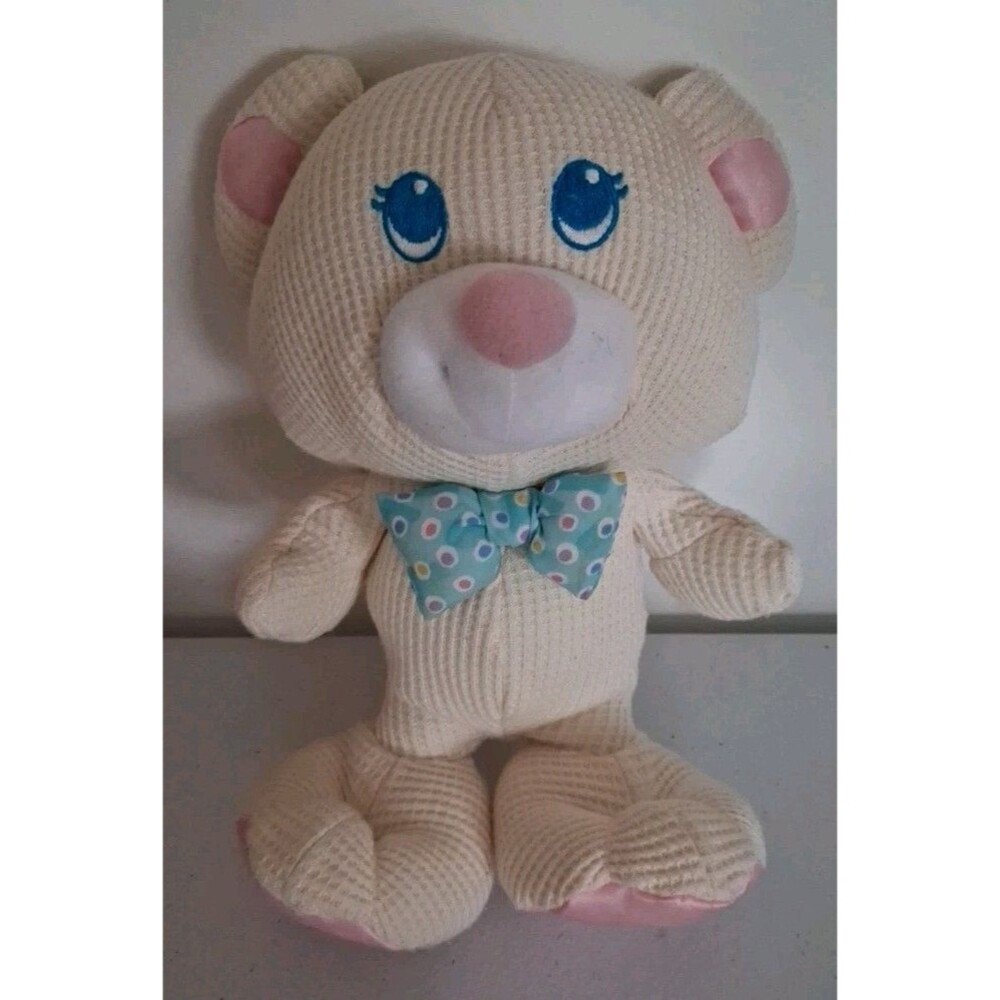 VTG 1994 Fisher-Price Cozies Cream 10" Plush Bear Thermal Waffle Weave Stuffed